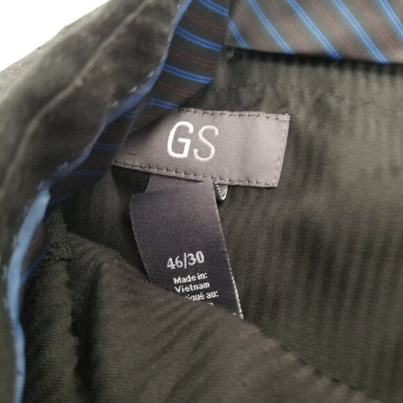 GS Mens Dress Pants 46/30 Charcoal Black Wool Blend Professional Business Formal - Picture 3 of 9